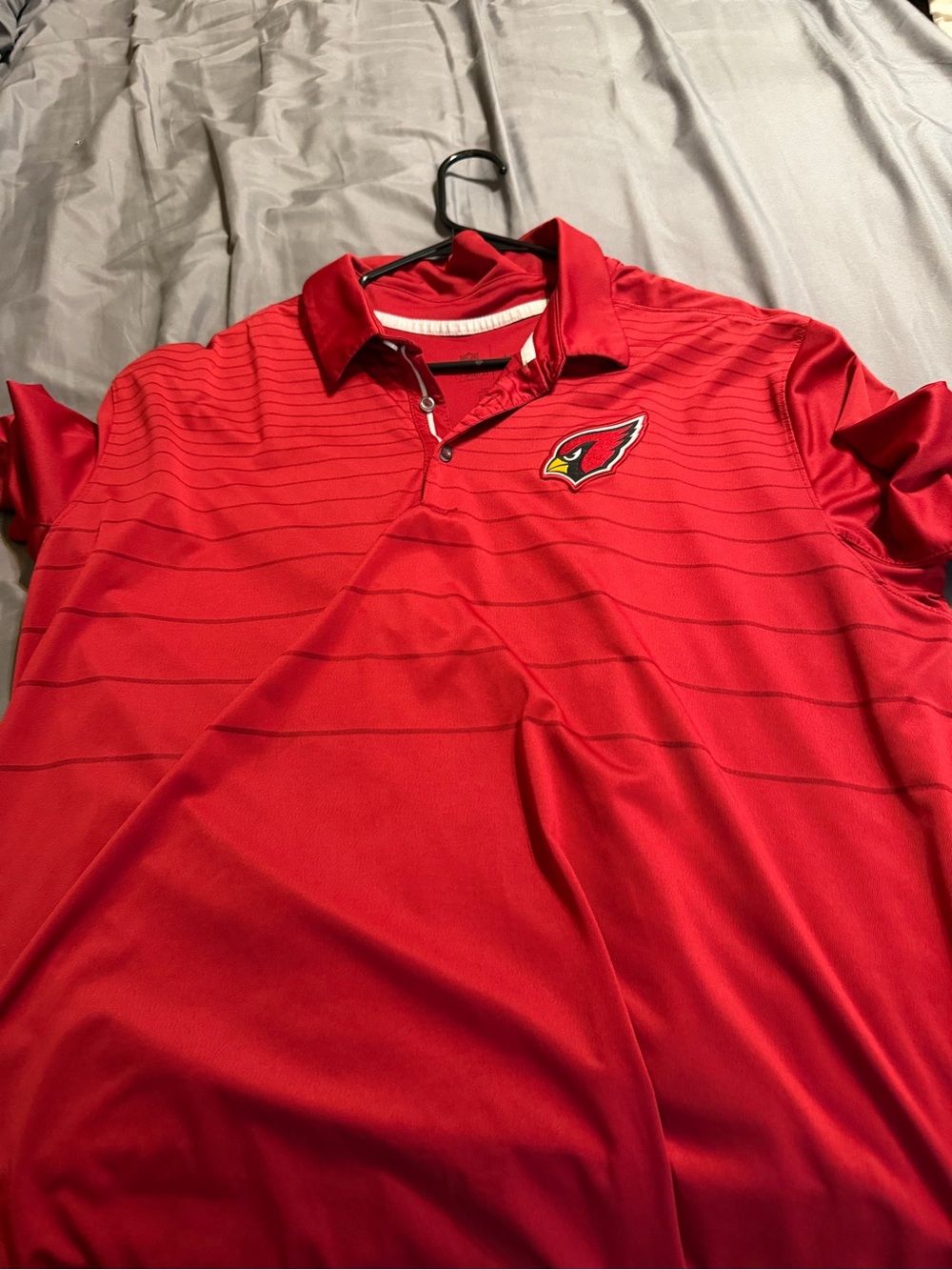 NFL Red Arizona Cardinals Polo with Embroidered Logo
